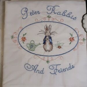 VTG Peter Rabbit Abd Friends Beatrix Potter 2 Cotton Flat Toddler Sheets NIP